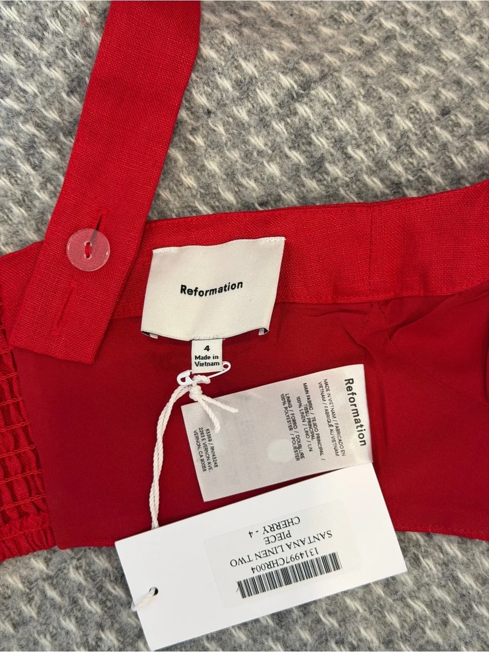 NWT Reformation Santana Linen Set: Crop Top and Midi Skirt